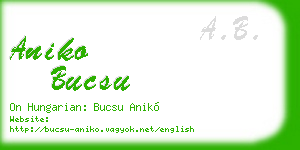 aniko bucsu business card