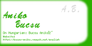 aniko bucsu business card